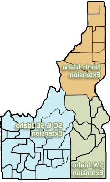 State of Idaho showing different cereal crop growing regions